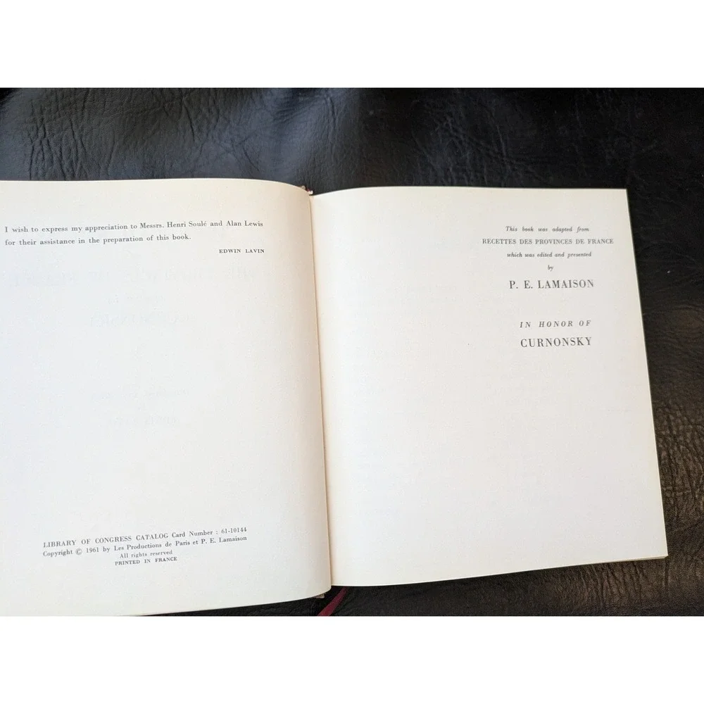 Traditional Recipes of the Provinces of France Curnonsky French Cookbook Vintage